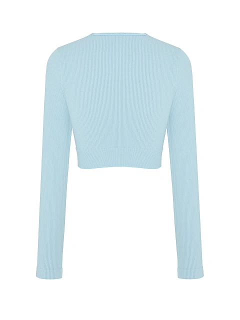 Light Blue Ribbed Jersey Sports Longsleeve, 2 Light Blue Ribbed Jersey Sports Longsleeve, 2