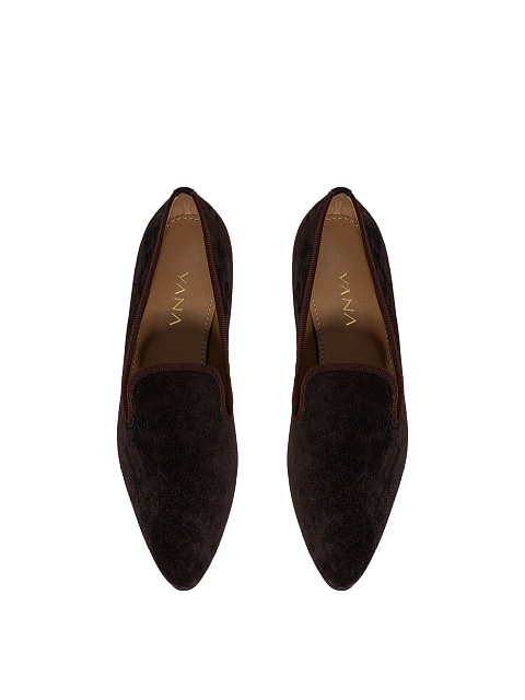 Brown suede loafers, 5