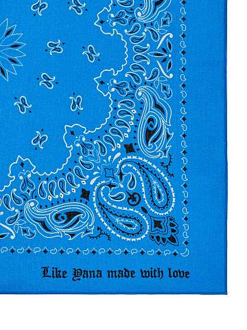 Aqua Blue Cotton Paisley Printed Bandana, 2