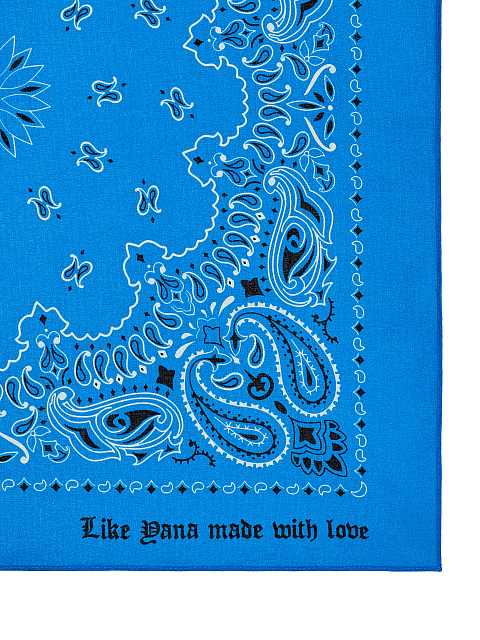 Aqua Blue Cotton Paisley Printed Bandana, 2 Aqua Blue Cotton Paisley Printed Bandana, 2