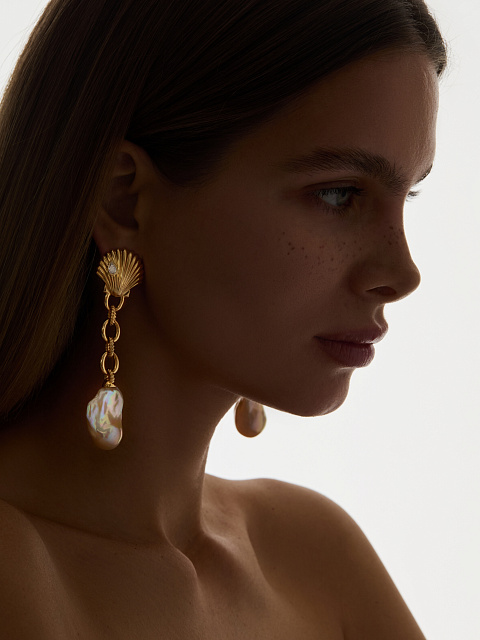 Long earrings with Baroque pearls, 3