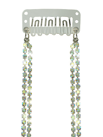 Silver & Multicolor Rhinestone Hairpin, 2