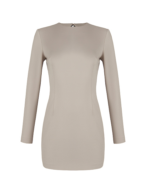 Grey Fringed Mini Dress, 1