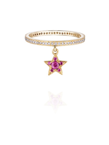 Gold, Diamonds & Ruby Star Ring, 1