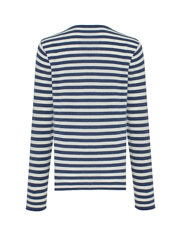White & Blue Striped Men's Long Sleeve, 2