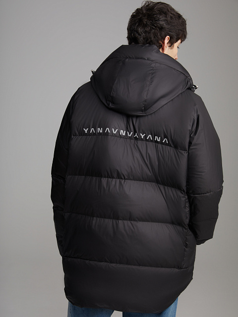 Black Unisex Hooded Puffer Jacket, 8