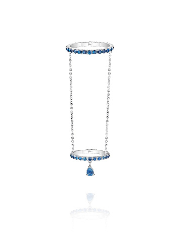 White Gold & Sapphire Double Ring, 1