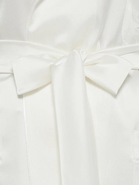 White Embroidered "Bride" Silk Pajama Set, 6 White Embroidered "Bride" Silk Pajama Set, 6