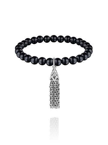 Agate & Silver Tassel Bracelet, 1