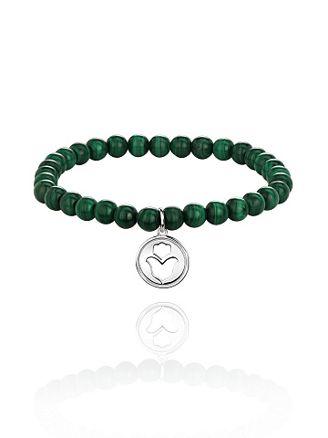 Silver & Malachite Beaded Bracelet, 1