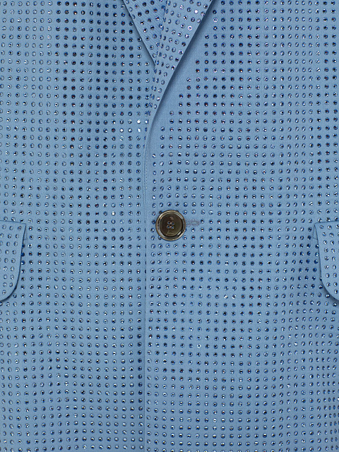 Blue Suiting Jacket With Crystals, 3