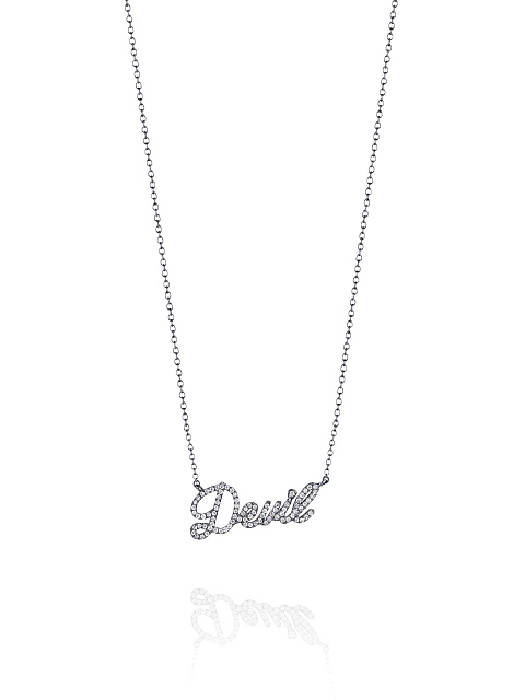 "Devil" necklace with pendant in blackened gold with diamonds, 1