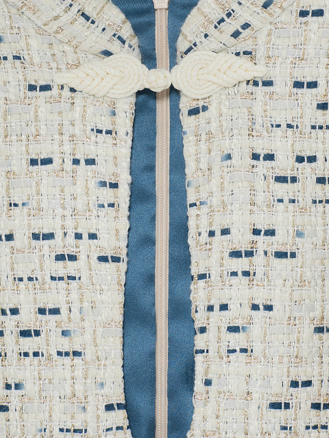 Milky Blue Tweed Mini Dress with Crystals, 3