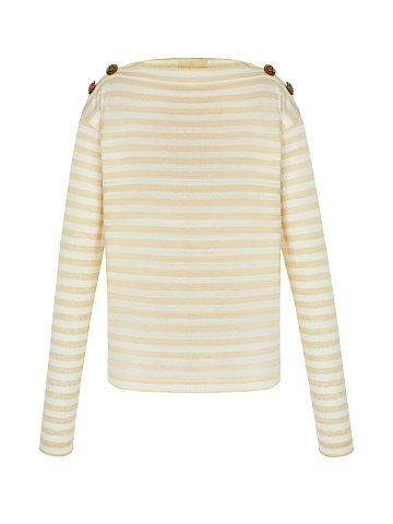 Yellow & White Striped Longsleeve T-shirt, 1