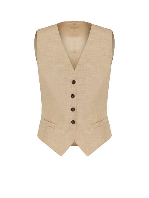 Beige Cotton & Silk Vest, 1 Beige Cotton & Silk Vest, 1