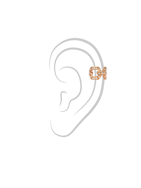 Round Diamond & Rose Gold Ear Cuff, 2