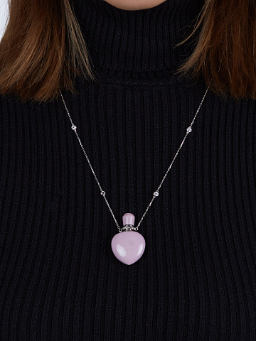 Aroma pendant made of silver, cubic zirconia and lilac quartz, 2