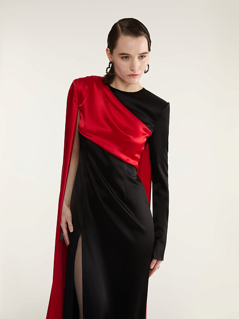Black & Red Silk Maxi Dress, 6 Black & Red Silk Maxi Dress, 6