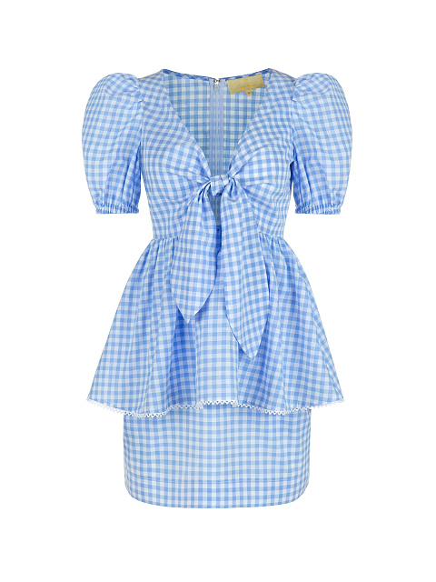 Blue Checked Cotton Top & Mini Skirt, 1 Blue Checked Cotton Top & Mini Skirt, 1