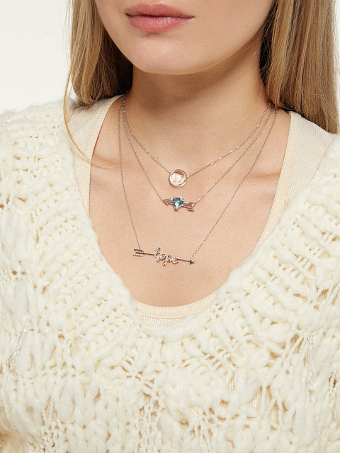 White Gold & Rock Crystal "H" Pendant, 2