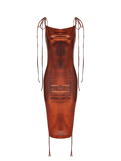 Metallic Red Jersey Transformer Dress, 4