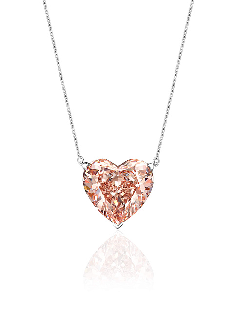 White gold necklace with pendant with pink LG diamond, 1