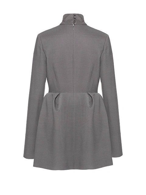 Grey Pied-de-poule Draped Mini Dress, 2 Grey Pied-de-poule Draped Mini Dress, 2