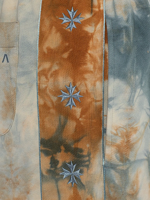 Blue & Brown Embroidered Tie-dye Cotton Tracksuit, 6 Blue & Brown Embroidered Tie-dye Cotton Tracksuit, 6