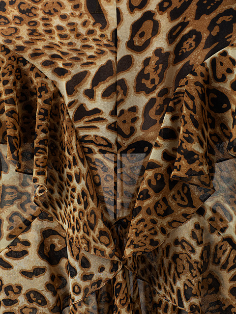 Leopard‑print midi skirt made of chiffon, 5