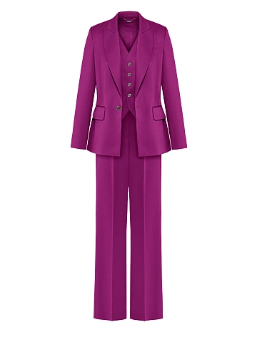Fuchsia Wool Pant Suit, 1