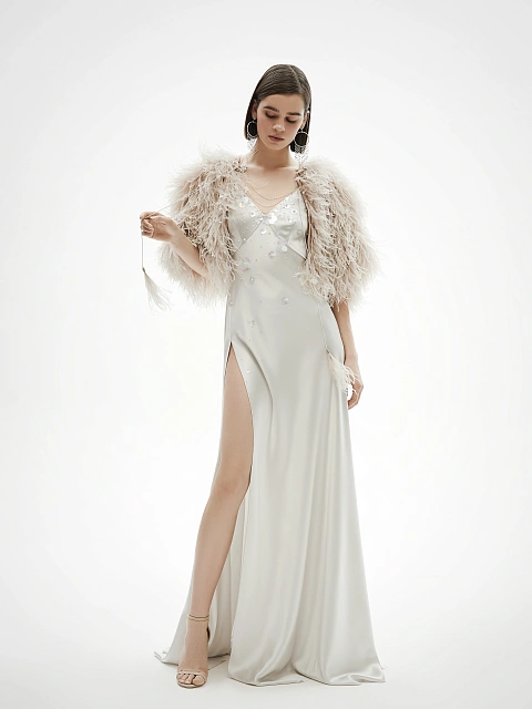 Grey Sequin Silk Maxi Dress, 2 Grey Sequin Silk Maxi Dress, 2