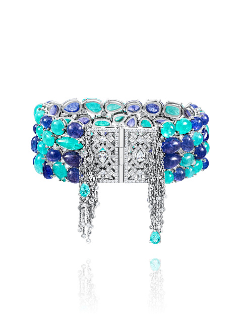 White Gold, Paraiba Tourmaline, Diamonds & Tanzanite Bracelet, 2