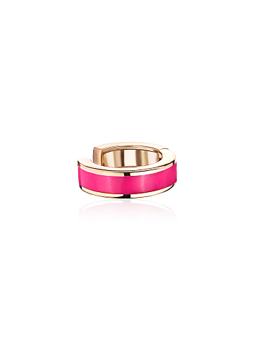Narrow pink gold cuff with Tutti Frutti-colored enamel, 1