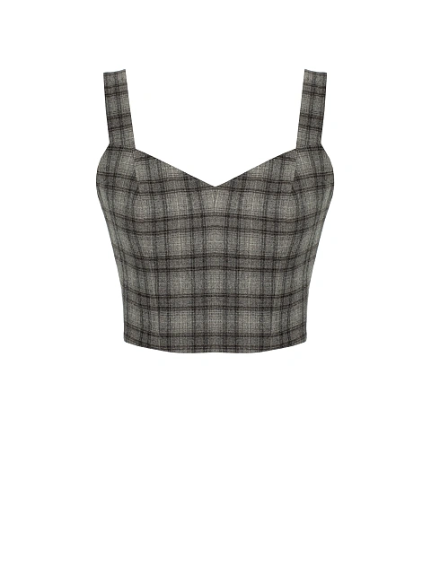 Grey Check Wool Midi Skirt Set, 5 Grey Check Wool Midi Skirt Set, 5