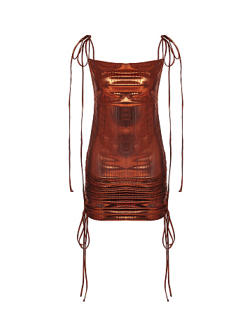 Metallic Red Jersey Transformer Dress, 1