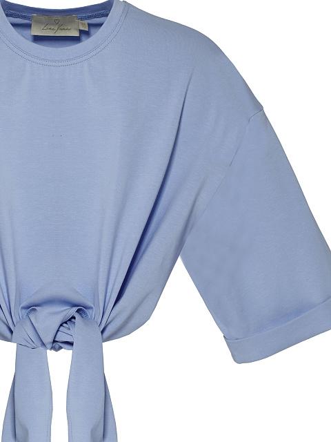 Blue cropped knotted T-shirt, 3 Blue cropped knotted T-shirt, 3