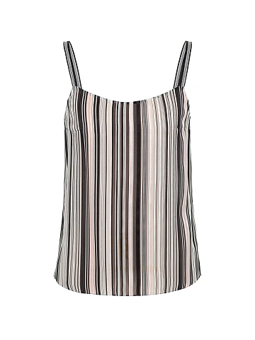 Brown Striped Chiffon Top, 1