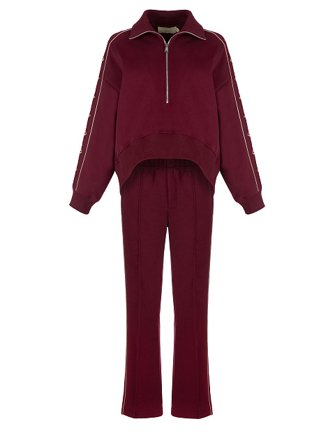 Bordeaux Cross Embroidered Jersey Suit, 1