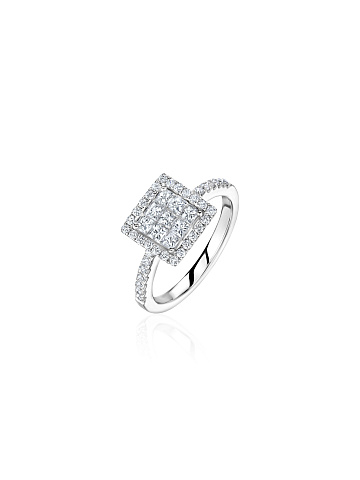 Ring with princess-cut diamonds, 1
