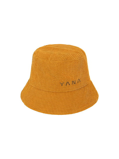 Caramel corduroy bucket hat with brown Yana embroidery, 1 Caramel corduroy bucket hat with brown Yana embroidery, 1