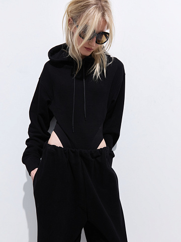 Black footer hoodie, 1