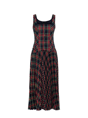 Blue & Red Checked Vest & Skirt, 1