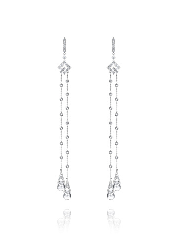 Long earrings with rock crystal and colorless topazes, 1
