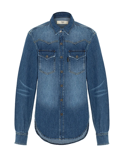 Blue Washed Denim Shirt, 1