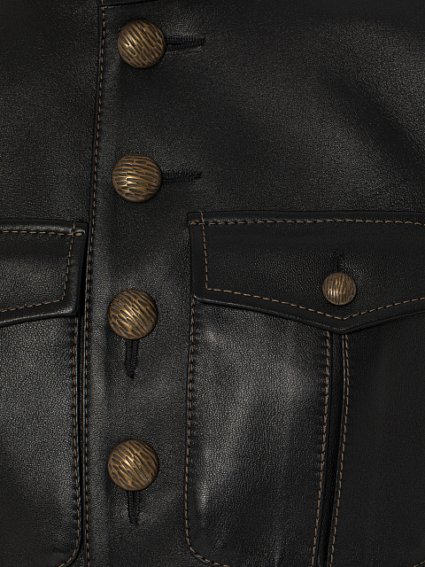 Black Leather Jacket & Shorts Set, 4 Black Leather Jacket & Shorts Set, 4