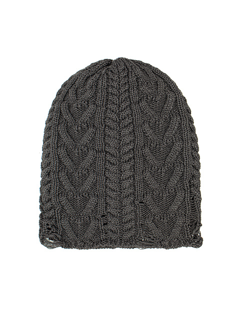 Grey knitted cotton hat with holes, 1 Grey knitted cotton hat with holes, 1