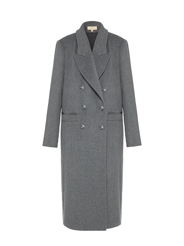 Grey Striped Double-breasted Coat, 1