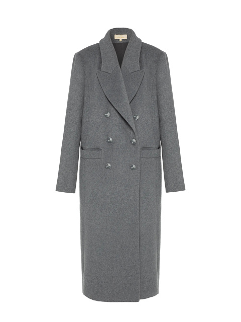 Grey Striped Double-breasted Coat, 1 Grey Striped Double-breasted Coat, 1