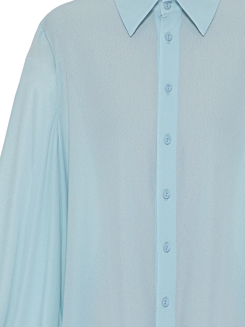 Light Blue Lurex Crepe Rayon Blouse, 3 Light Blue Lurex Crepe Rayon Blouse, 3