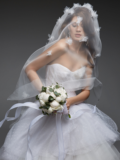 White Corset Tulle & Polka Dot Mesh Dress, 7 White Corset Tulle & Polka Dot Mesh Dress, 7